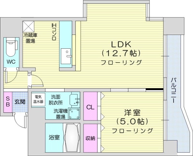 石狩郡当別町園生のマンションの間取り