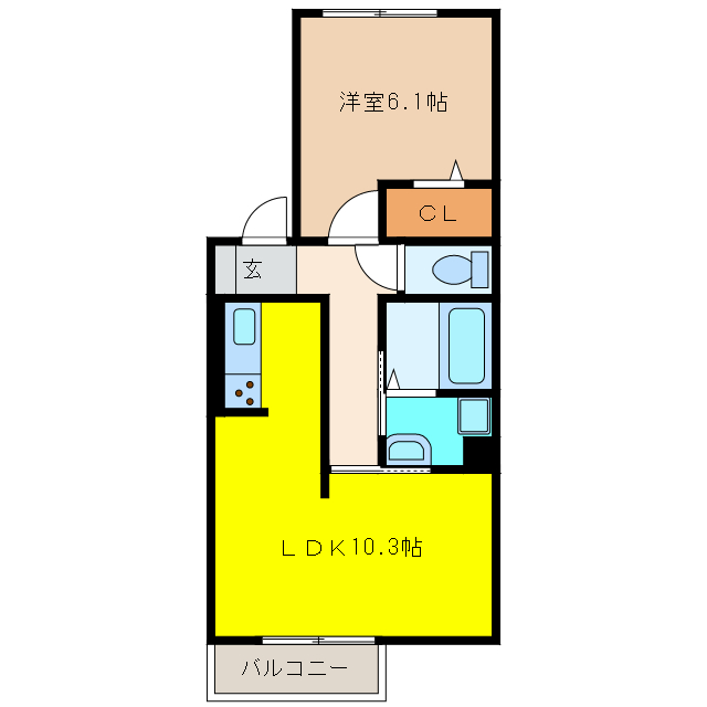 グレースタウン江南Fの間取り