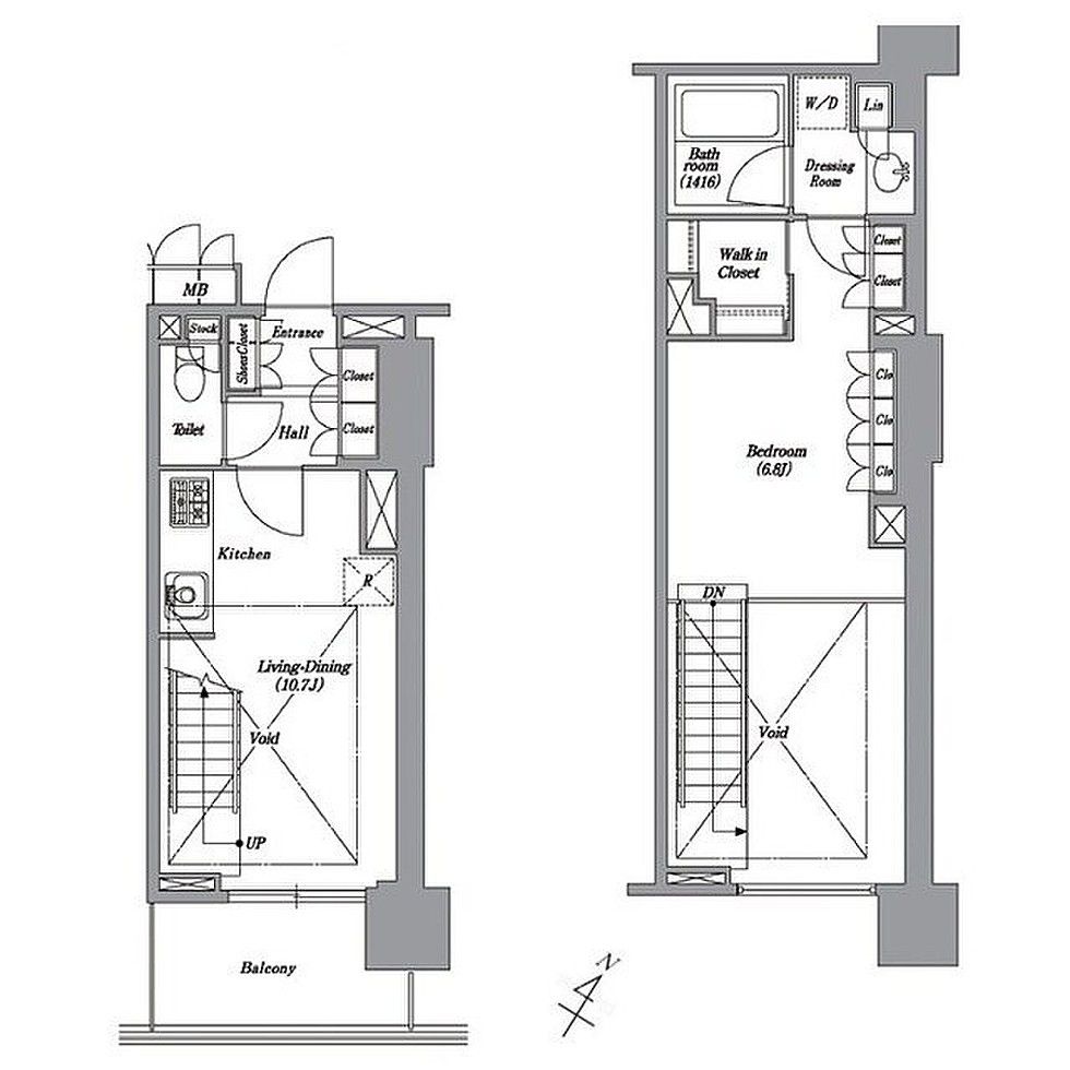 港区高輪のマンションの間取り