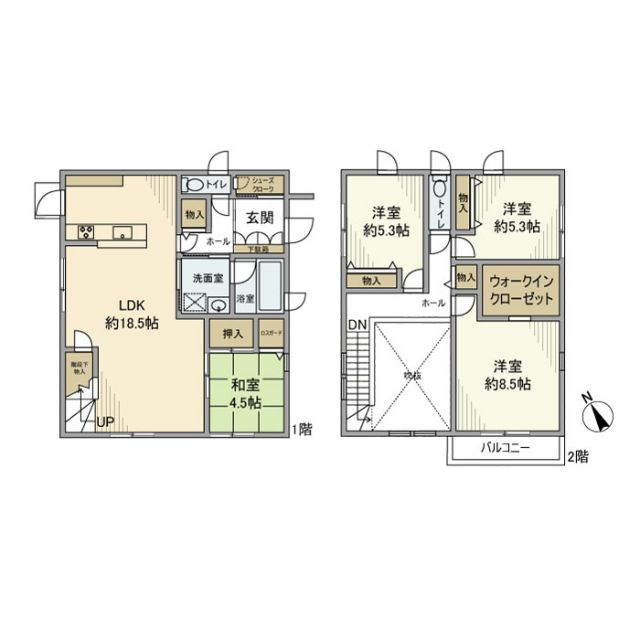 矢曽根町赤地戸建の間取り