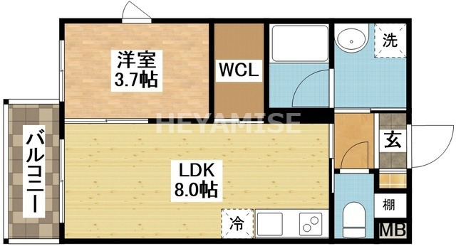 【長崎市出雲のマンションの間取り】