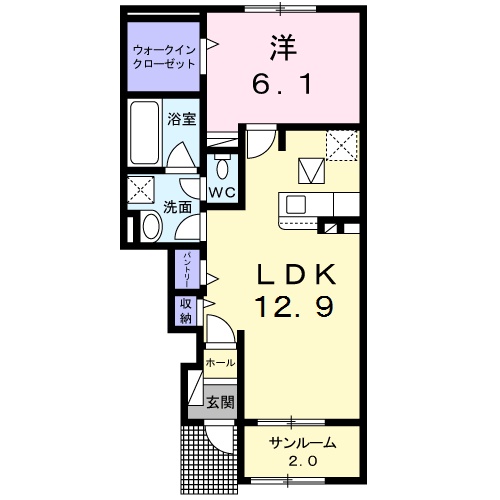 松江市東出雲町揖屋のアパートの間取り