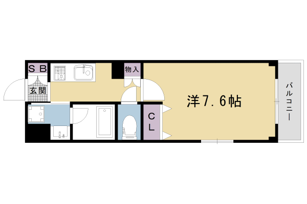 京都市北区北野下白梅町のマンションの間取り