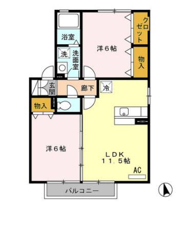 トマトヒルズ　D棟の間取り