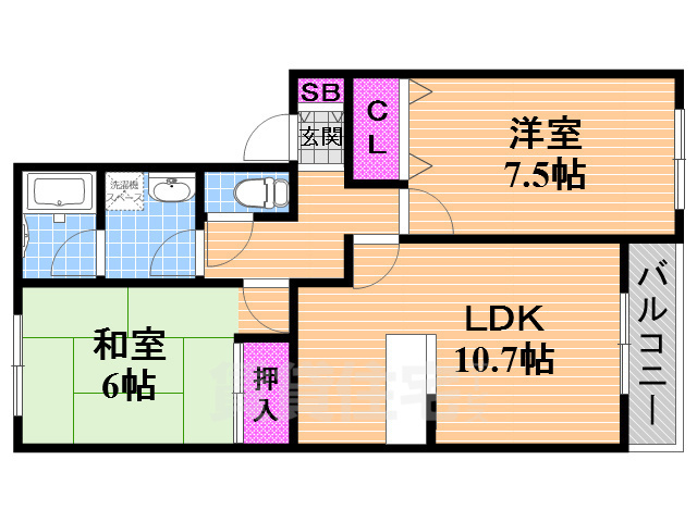 タートルリバー弐番館の間取り