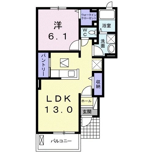 登米市中田町石森のアパートの間取り