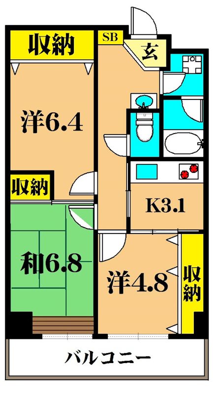 中川フラッツの間取り