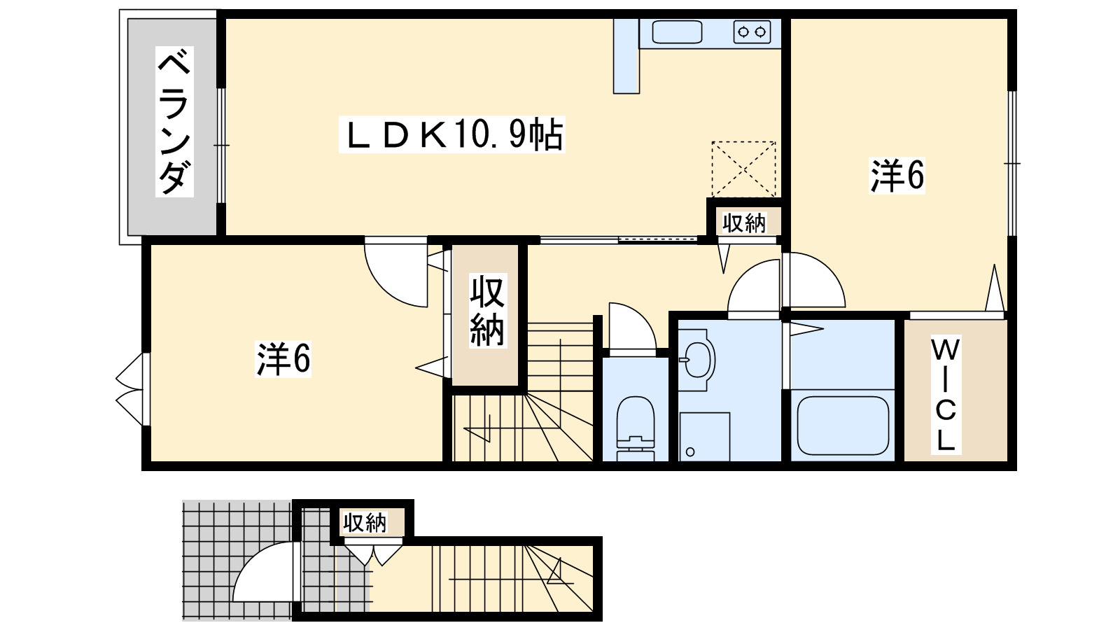 泉南郡岬町淡輪のアパートの間取り