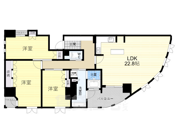 奈良市学園北のマンションの間取り