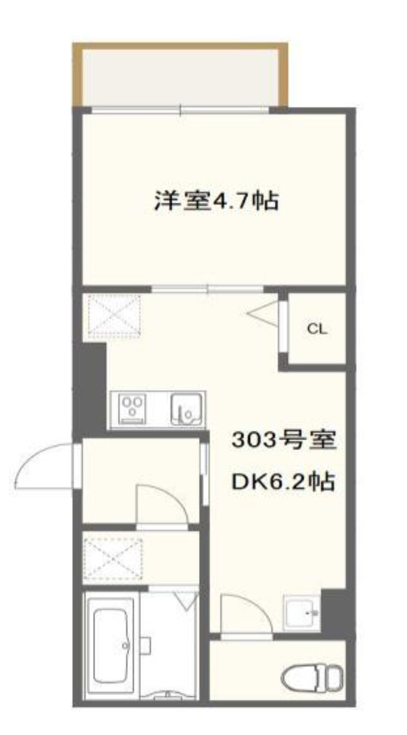 千葉市中央区登戸のアパートの間取り