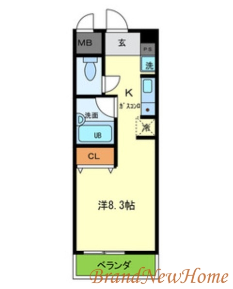 堺市堺区中之町西のマンションの間取り