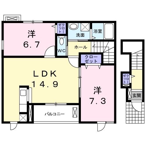 泉南市新家のアパートの間取り