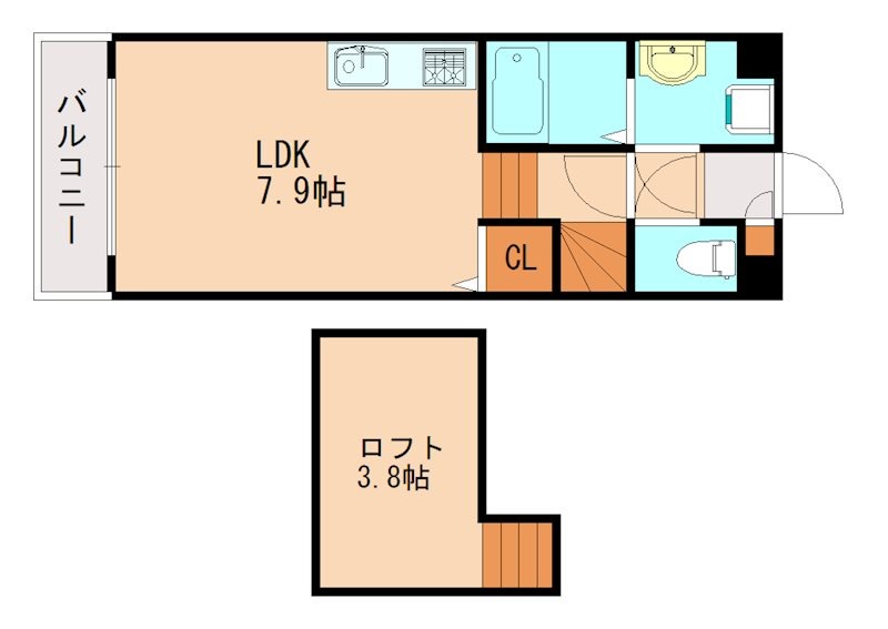 飯塚市伊岐須のアパートの間取り