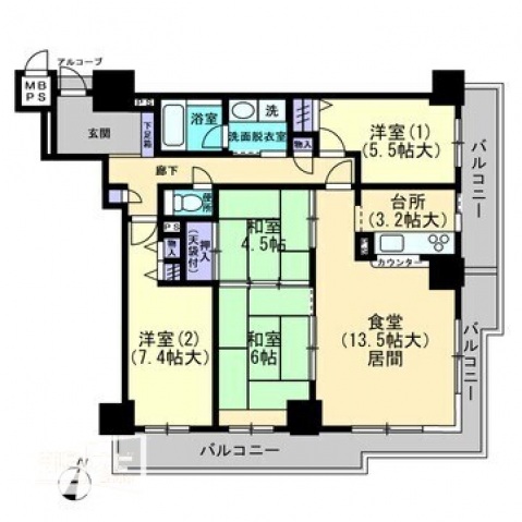 ファミールタワープラザ岡山の間取り