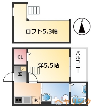 Ciel　Bleu　志賀本通の間取り