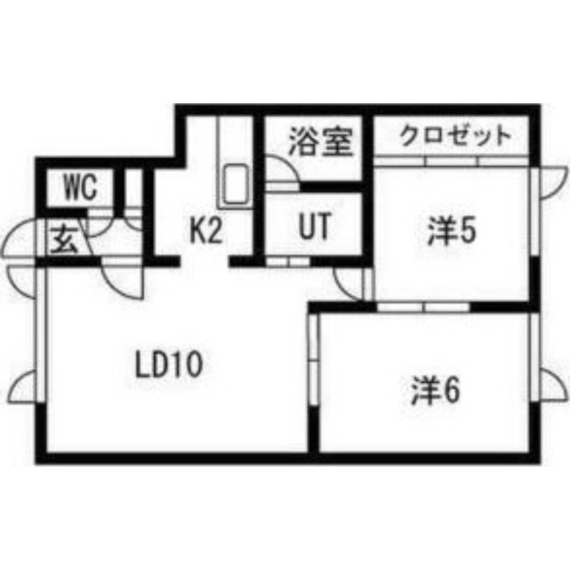 札幌市東区北二十一条東のアパートの間取り