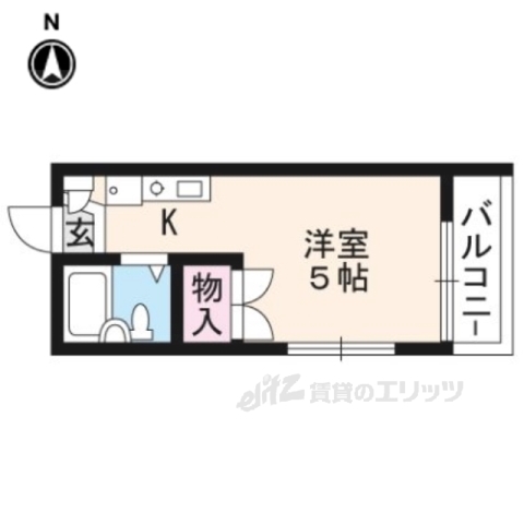 京都市北区西賀茂今原町のアパートの間取り