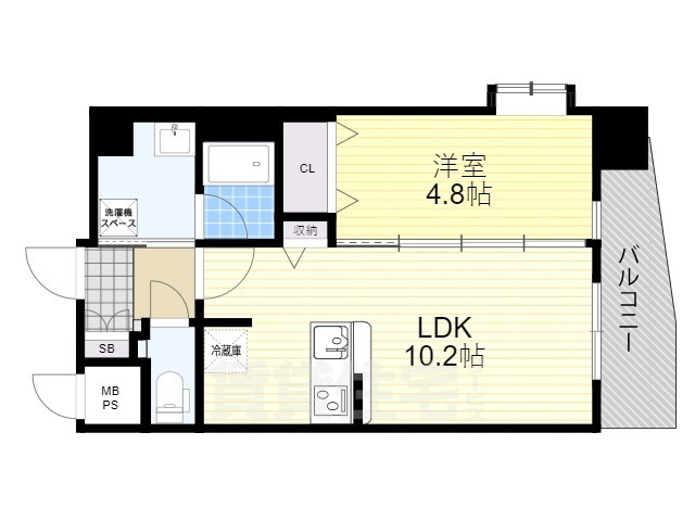 茨木市天王のマンションの間取り