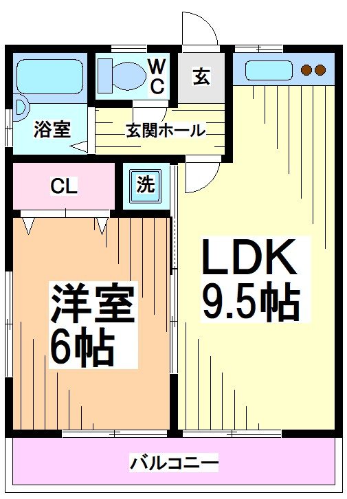 川崎市多摩区菅稲田堤のマンションの間取り