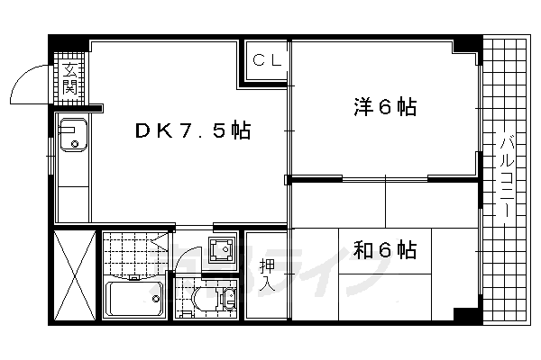 木津川市山城町平尾のアパートの間取り