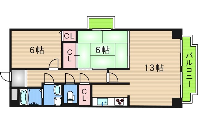 レジェロ住之江の間取り