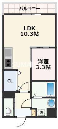 熊本市中央区水前寺のマンションの間取り