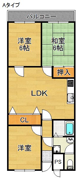 ハイツ山本E棟の間取り