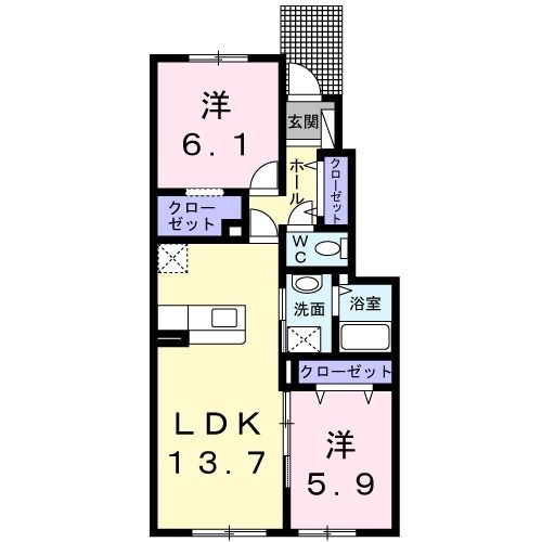 北海道旭川市末広東二条１（アパート）の賃貸物件の間取り