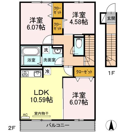 comfortas Kの間取り写真