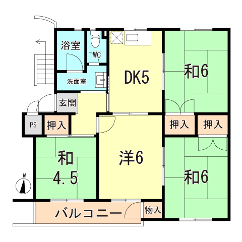 白川南住宅1号棟の間取り写真
