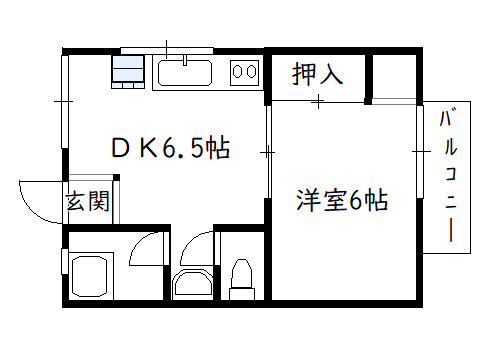 コーポサワ（1DK）の間取り