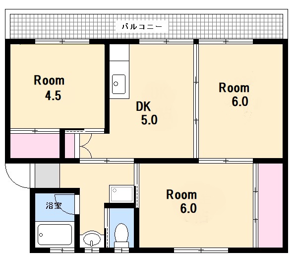 広島市西区草津新町のマンションの間取り