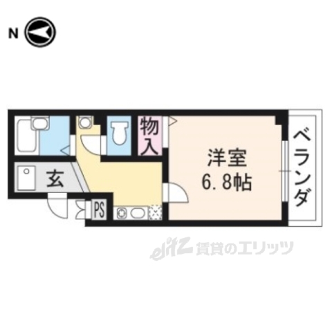 京都市中京区晴明町のマンションの間取り