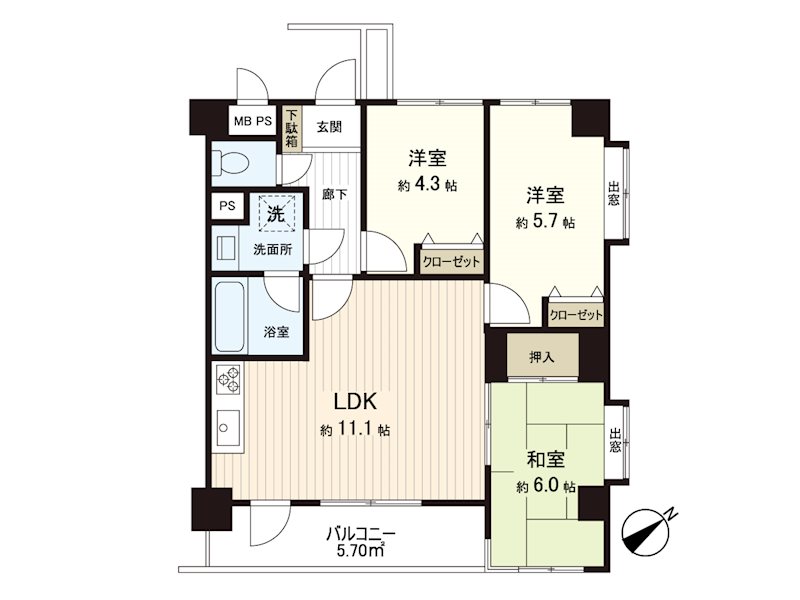 藤沢市片瀬海岸のマンションの間取り