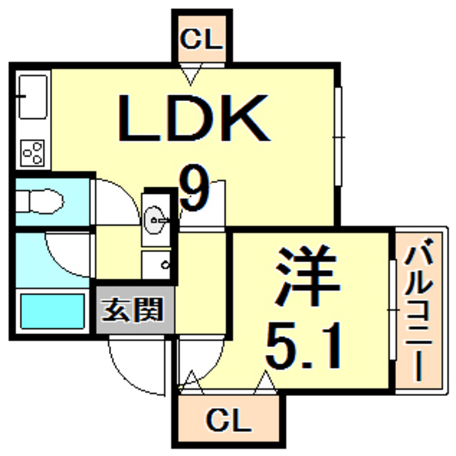 西宮市城ケ堀町のマンションの間取り