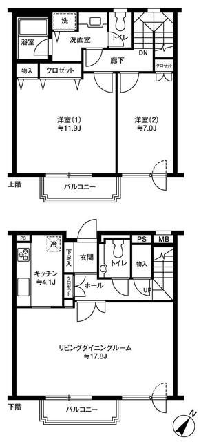 渋谷区代々木のマンションの間取り