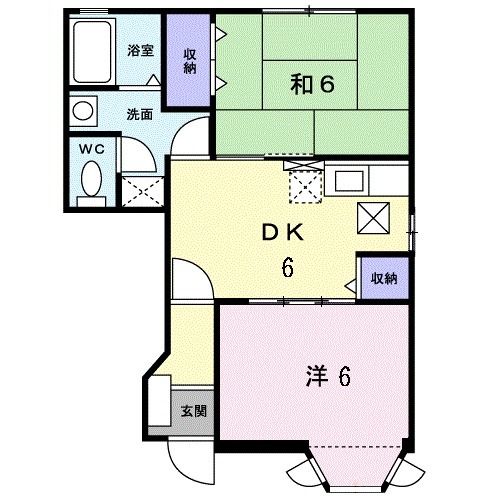 嘉穂郡桂川町大字九郎丸のアパートの間取り