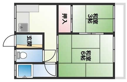 神戸市長田区萩乃町のアパートの間取り