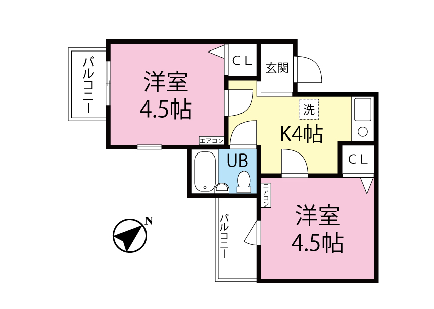 ミングルAP.栗谷三番館の間取り