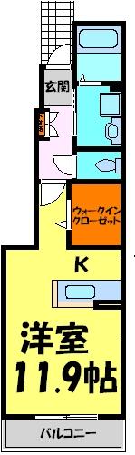 宝塚市平井のアパートの間取り