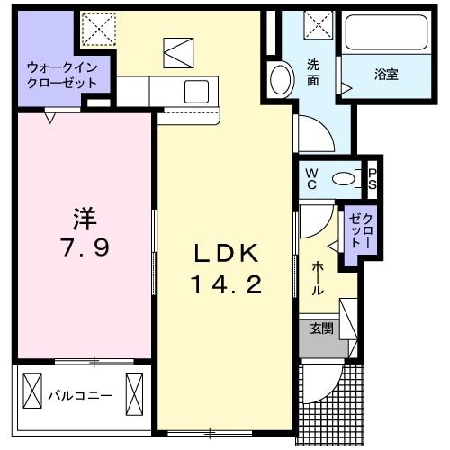 【大和高田市大字市場のアパートの間取り】