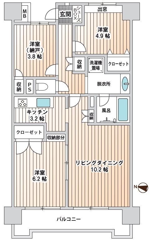 【セブン・ナルケマンションの間取り】