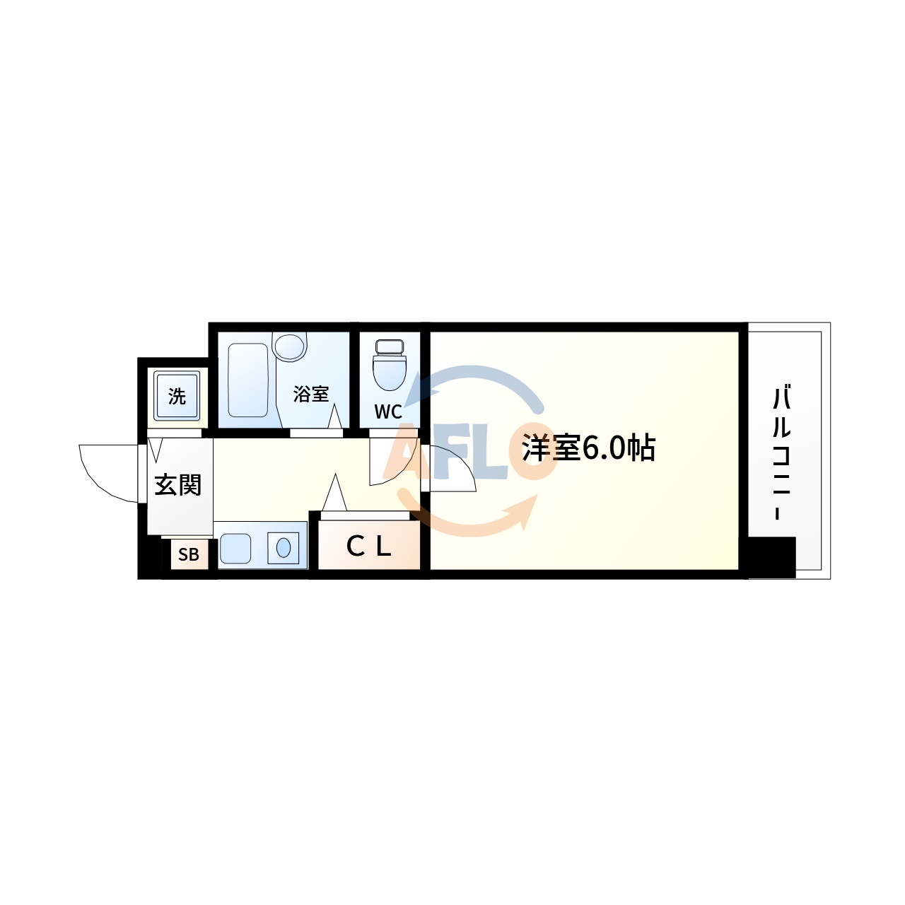 大阪市阿倍野区阪南町のマンションの間取り