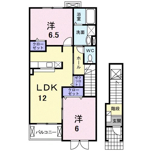 美濃加茂市加茂野町市橋のアパートの間取り