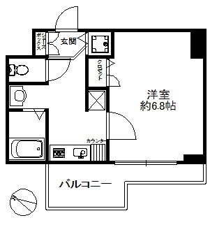 神戸市中央区筒井町のマンションの間取り