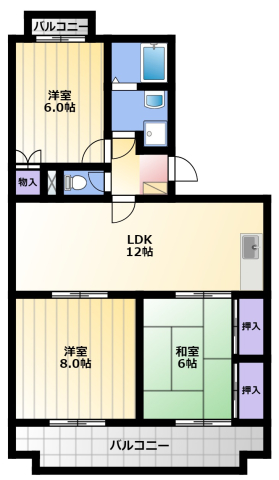 レークハイムAの間取り