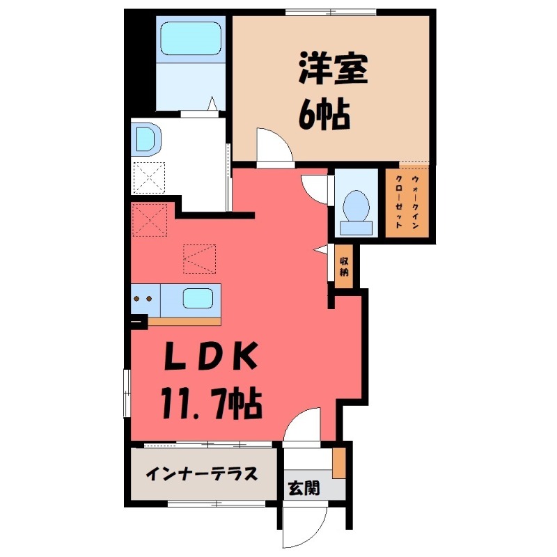 太田市新田木崎町のアパートの間取り