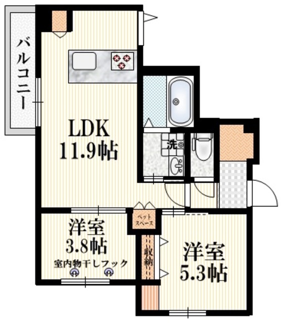 立川市高松町のマンションの間取り