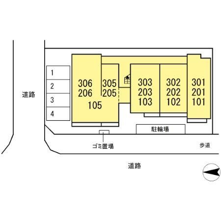 【大和市大和東のアパートの駐車場】