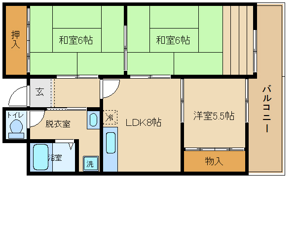 マンションKokubu Westの間取り